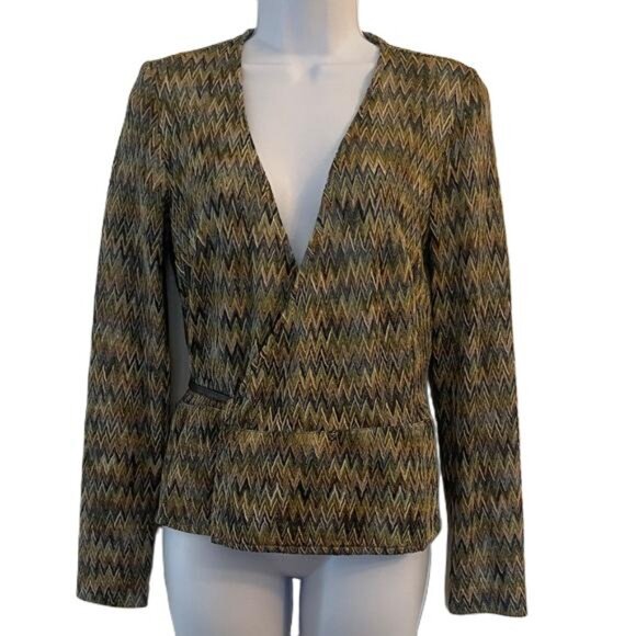 Finity Studio Zigzag Patterned Women's Casual Business Blouse - Multicolor, 6 - Picture 1 of 5